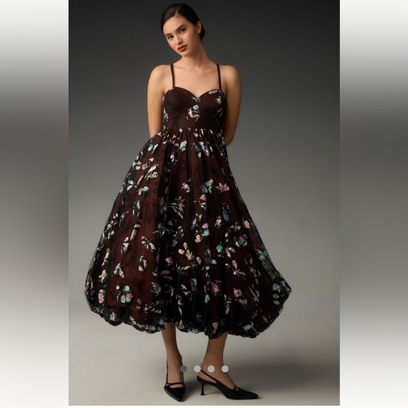 🌟LAST ONE🌟 Anthropologie NWT Geisha Designs Butterfly
Appliqué Midi Dress size S - Picture 2 of 12